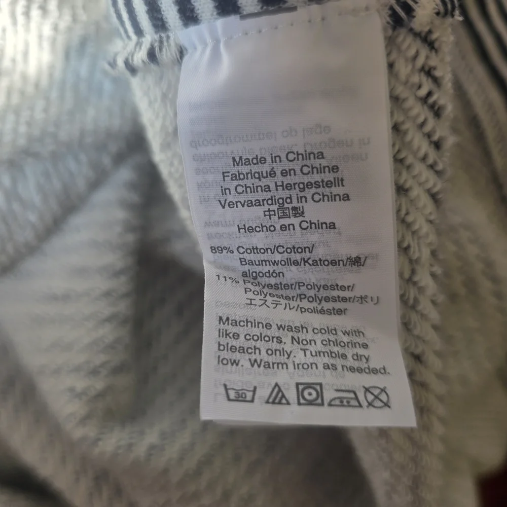 J. Crew Light Gray and White Textured Poncho M/L 1452